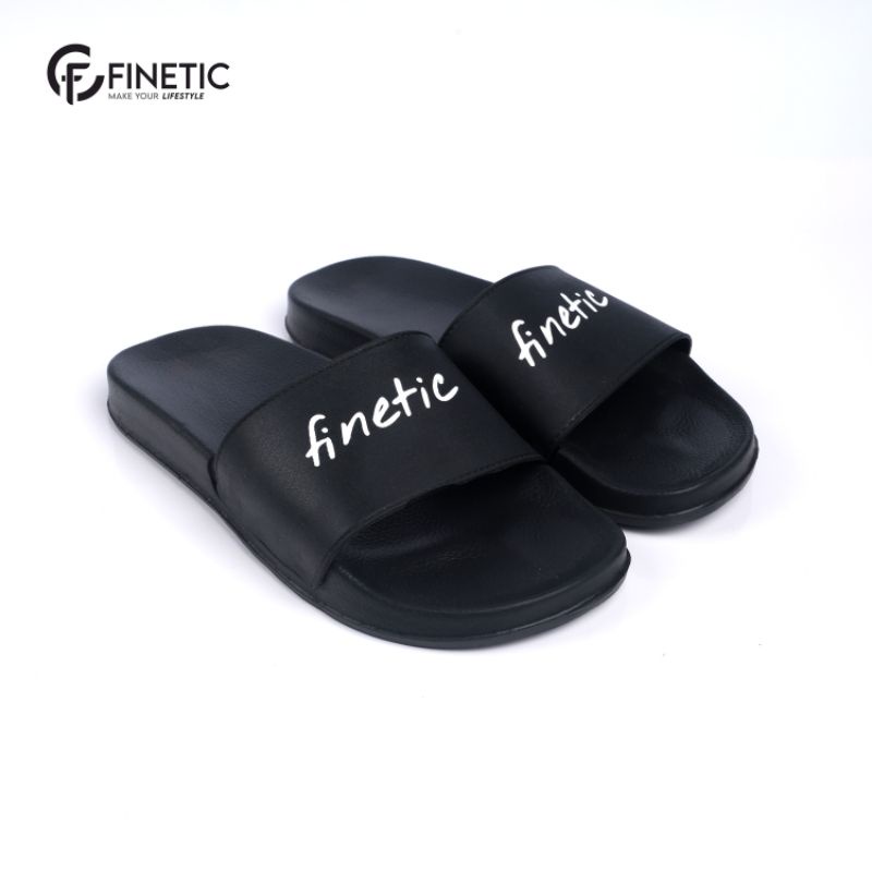 Finetic Sandal Slop Pria Finetic Z 14 Sandal Slop slide Black Unisex | new 2021-5