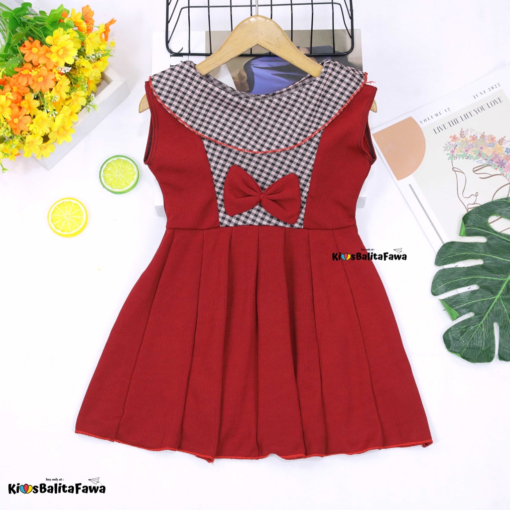 Dress Najwa uk 3-4 Tahun / Dres Cantika Yukensi Baju Anak Perempuan Import Gaun Pesta Balita Cewek