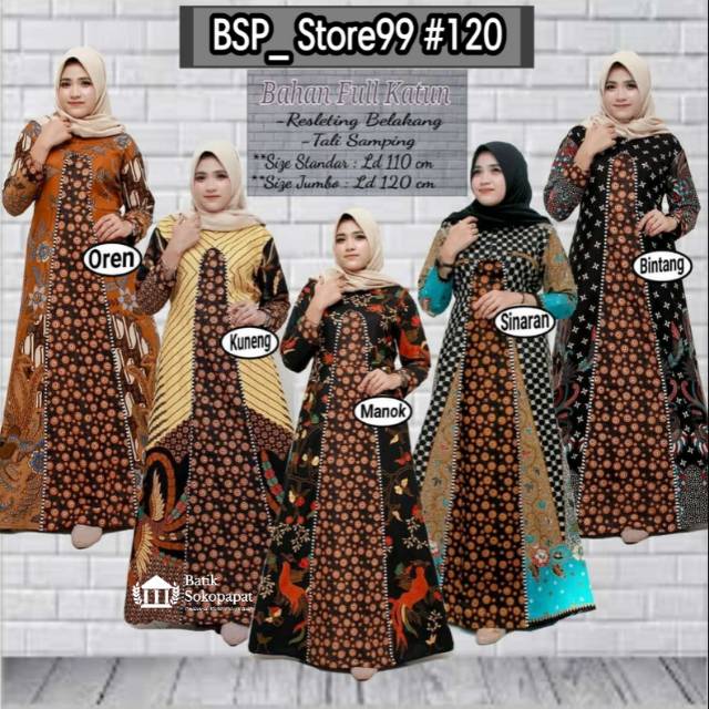 [ TERLARIS ] GAMIS BATIK JUMBO BIG SIZE LD 120CM FIT XXXL PJ 140CM KATUN HALUS JAHIT