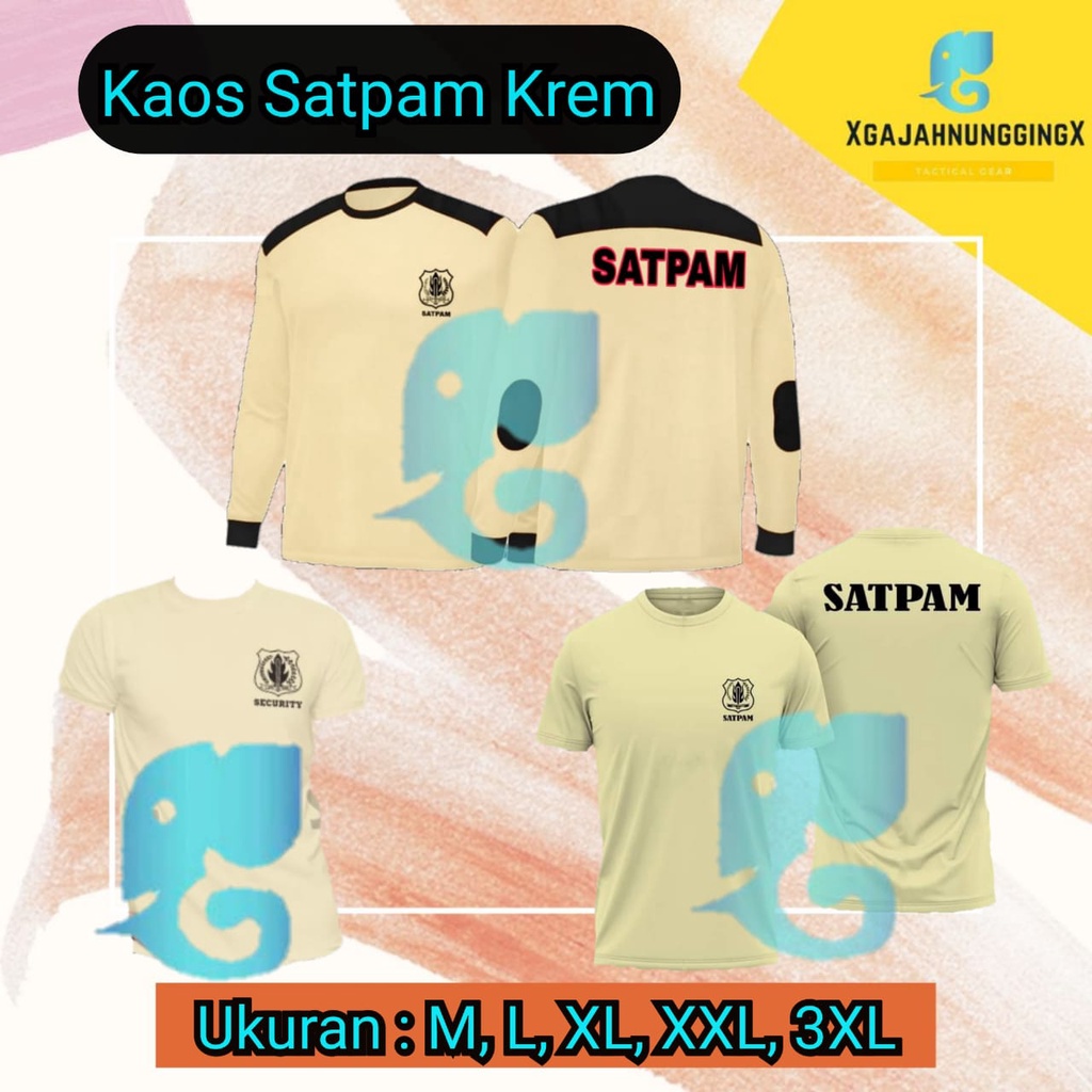 COD Kaos Model Baru Satpam Krem Kaos Baju Security Terbaru 2022 Krem Mitra Polisi Kaos Security Coke