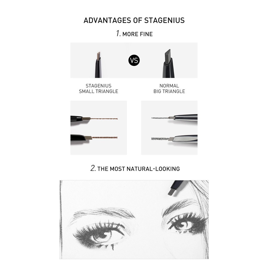 Stagenius Eyebrow Pencil Waterproof Pensil Alis Stagenius Eyebrow Spidol Stagenius Eyebrow Pensil