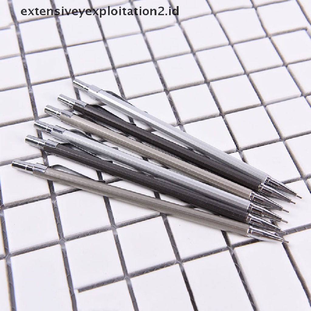 Pensil Mekanik Otomatis 0.5 / 0.7mm Bahan Metal Untuk Menulis / Menggambar