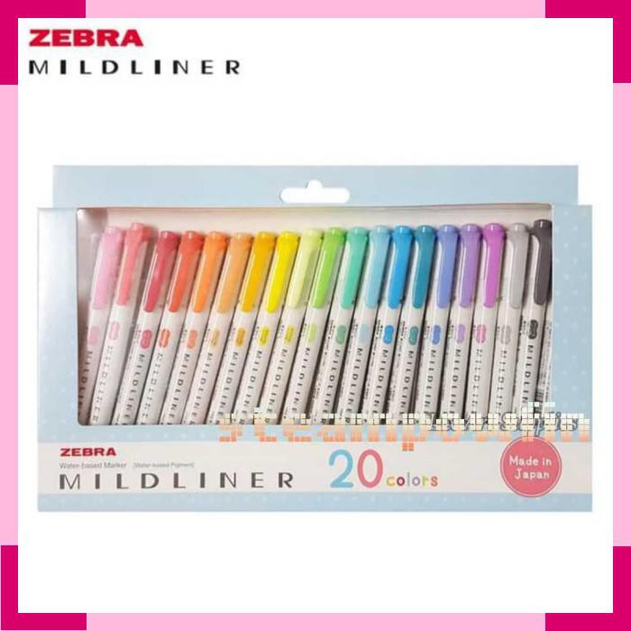 

Zebra Mildliner Highlighter Pastel Set 20 Colors Double Sided