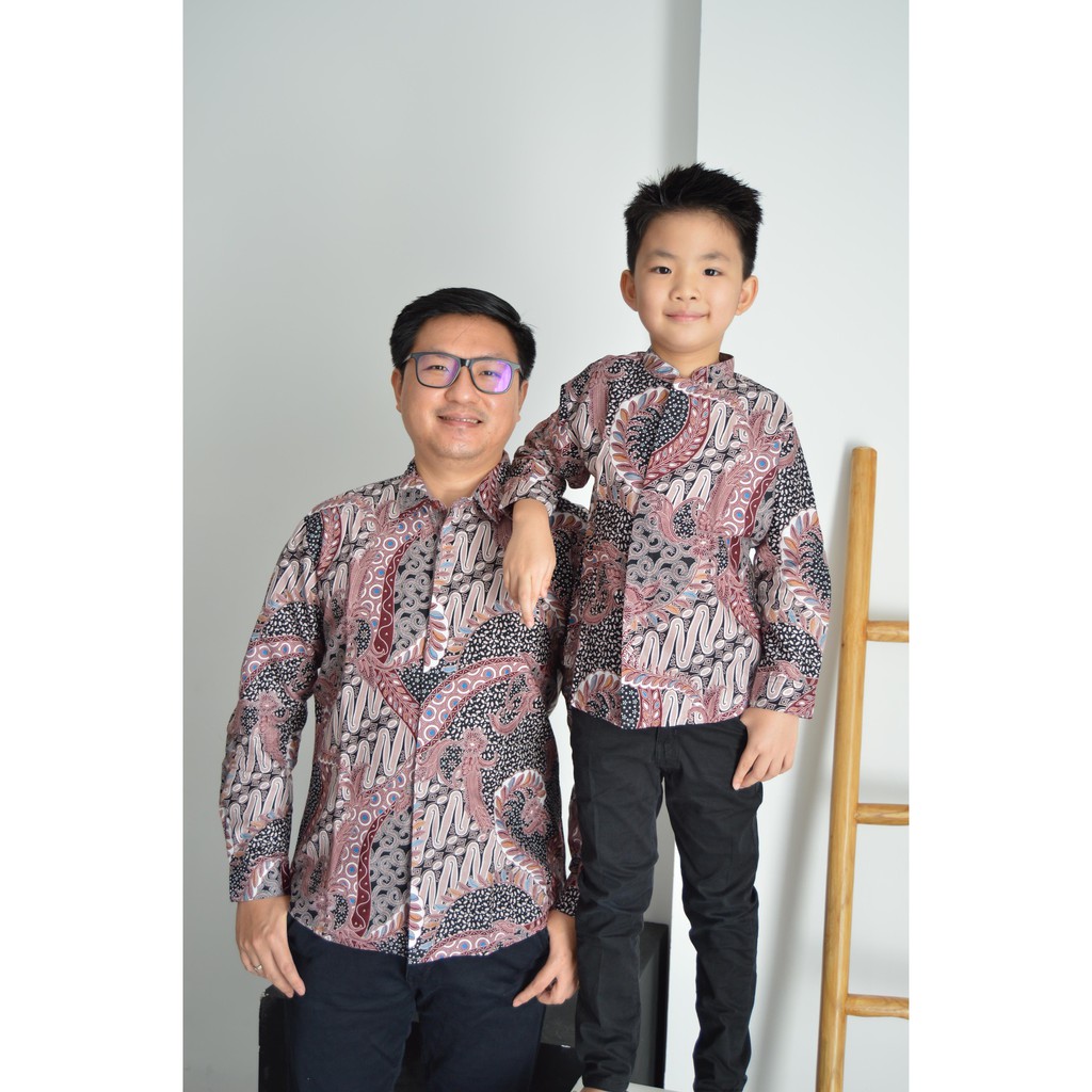 Open Preorder Kemeja Batik Couple Anak &amp; Ayah Panjang / Pendek LILAC