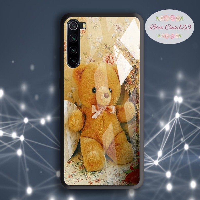 back case glass cute bears Oppo A3s A1k A5 A9 2020 A7 F9 A5s A31 A52 A53 A92 A37 A57 A59 A71 BC5383