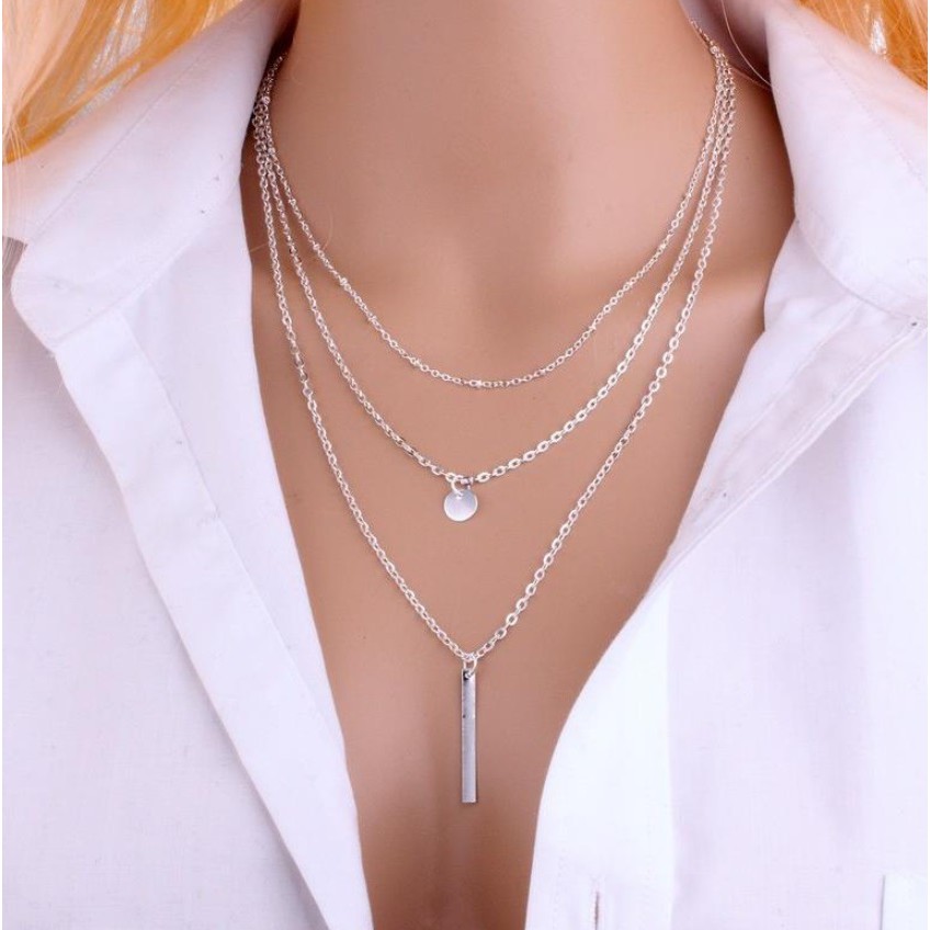 Kalung Rantai Wanita 3 Layers C25  Korean Style Women Necklace Aksesoris Perhiasan Cewe Multilayers