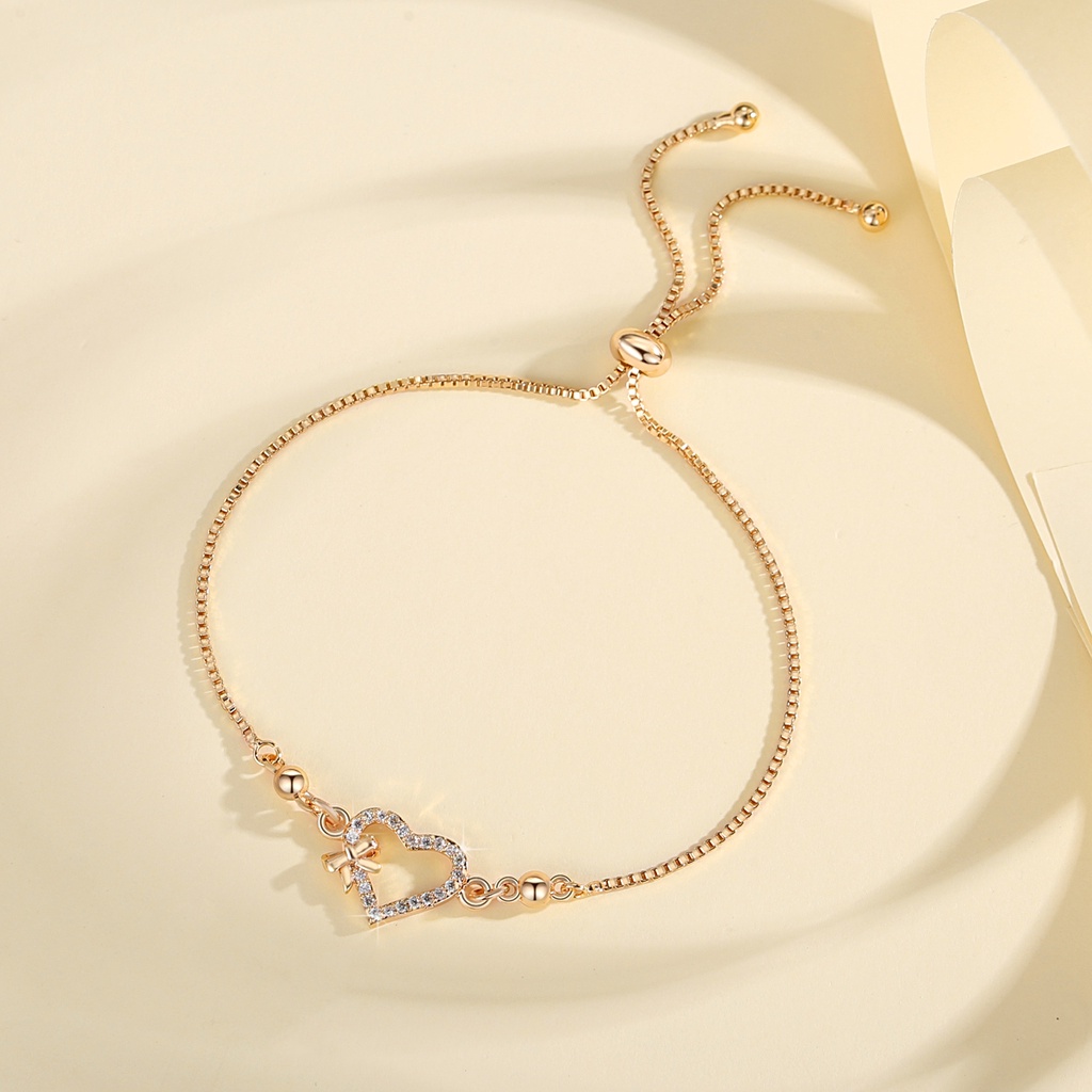 Y490 Gelang berlian heart fashion wanita tangan rantai bracelet gelang serut
