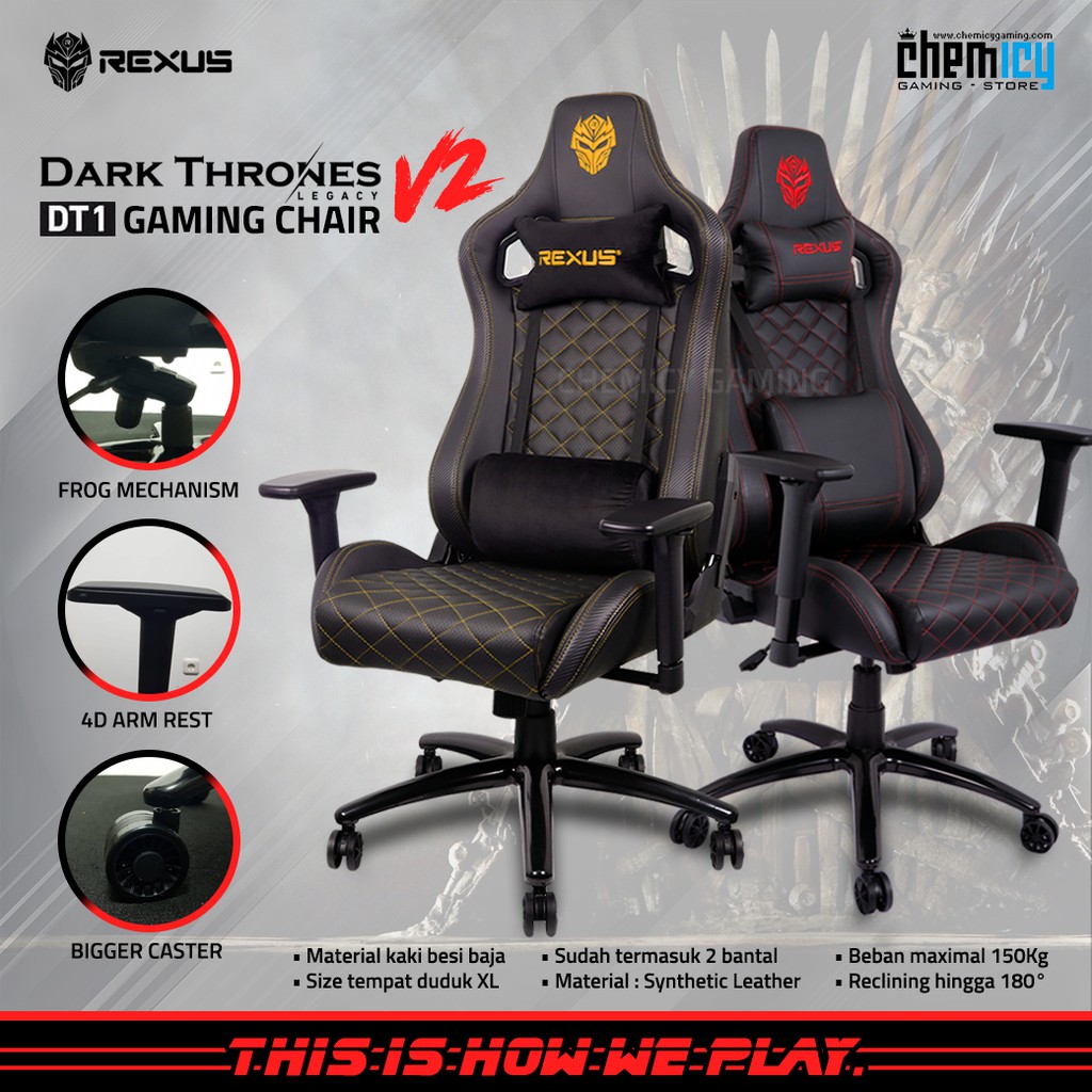 Rexus Dark Thrones Legacy DT1 / DT-1 Gaming Chair / Kursi Gaming