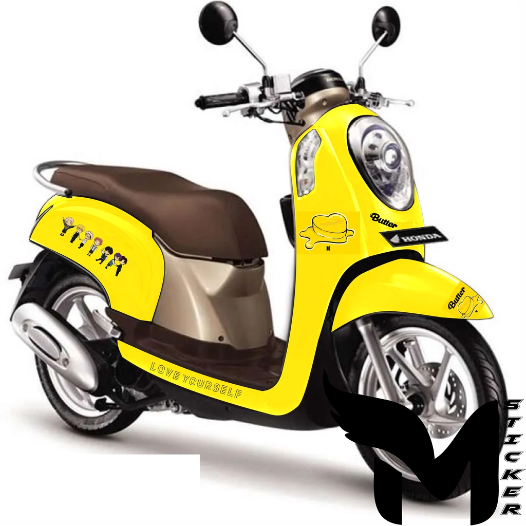 dekal stiker motor scoopy dekal sticker scoopy full body butter bts bebas requet