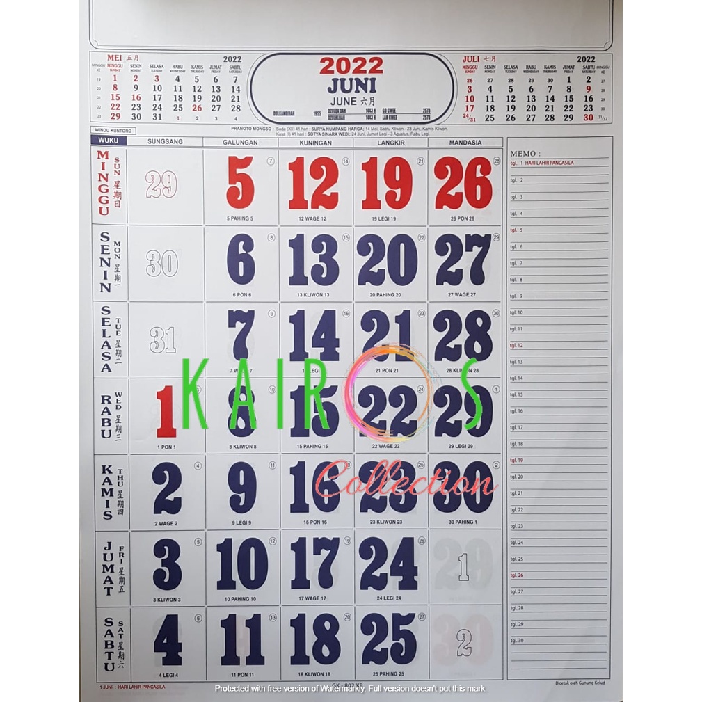 Kalender Kerja Besar 2022