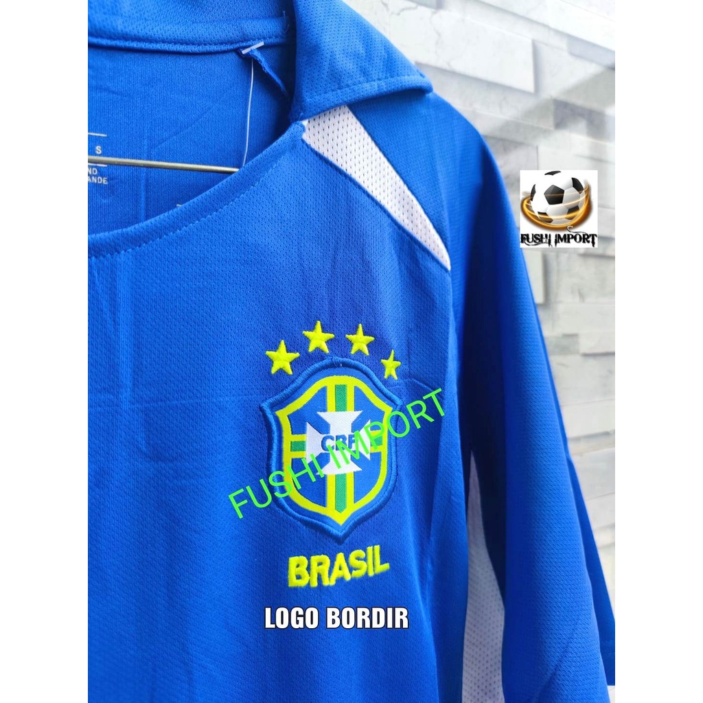 RETRO | Jersey Baju Bola Brasil Away 2002 ( JUARA DUNIA ) Grade Ori