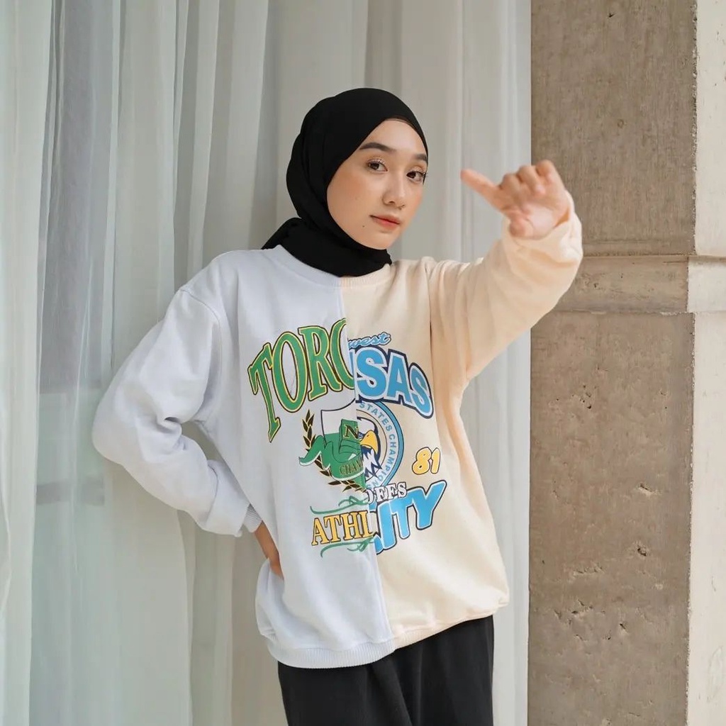 Athletic City Basic Sweater - Sweater Wanita Terbaru