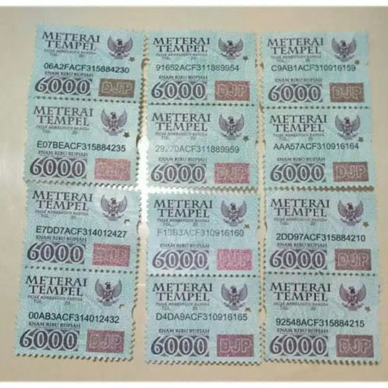 SUPER SALE Benda pos tempel tahun 2010 s/d 2015/Meterai 6000 / Meterai Tempel 6000 / Meterai