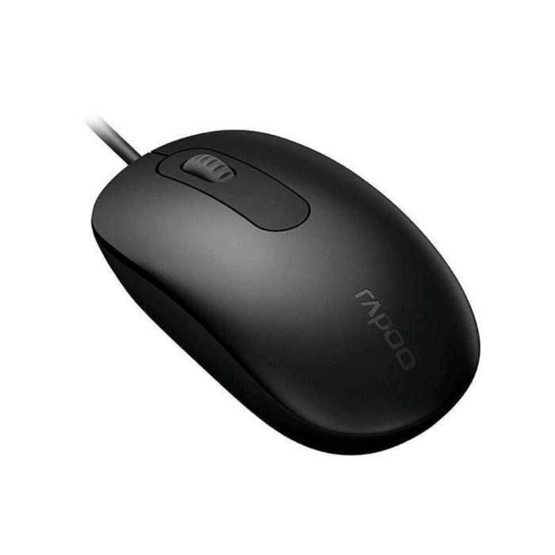 ORIGINAL 100% RAPOO MOUSE N200 - BLACK / N200-BK / AKSESORIS KOMPUTER LAPTOP MOUSE KABEL USB OPTIK W