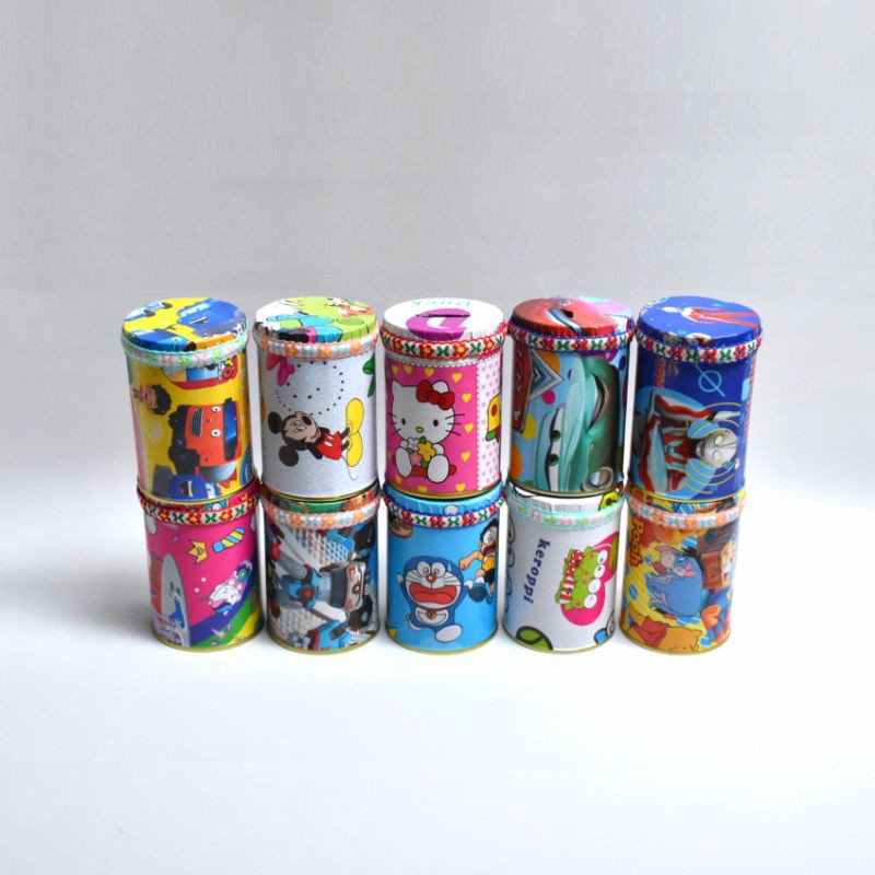 Celengan Kaleng / Celengan Kartun / Celengan mini / Celengan Kaleng Bekas / Celengan Mainan