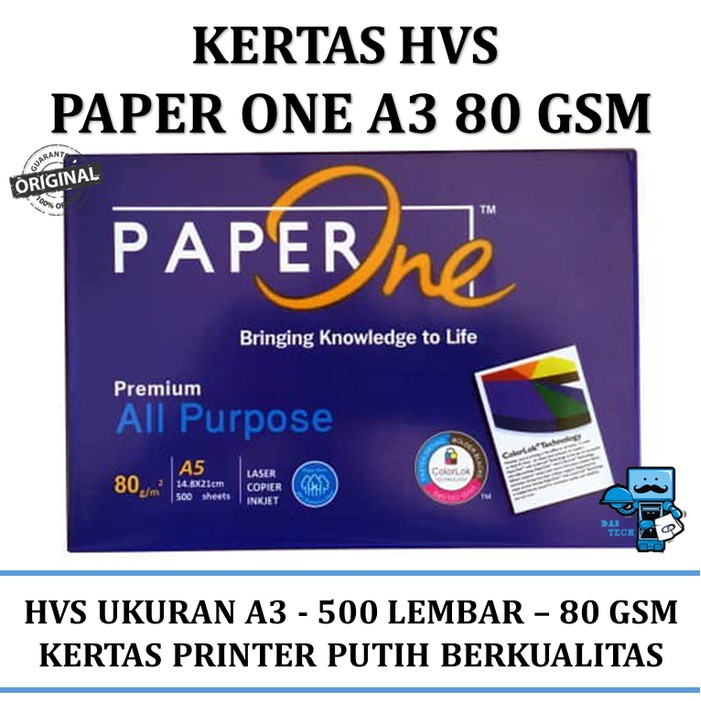 

Kertas HVS A3 Paper One 80 Gram HVS A3 Paper 500 Lembar
