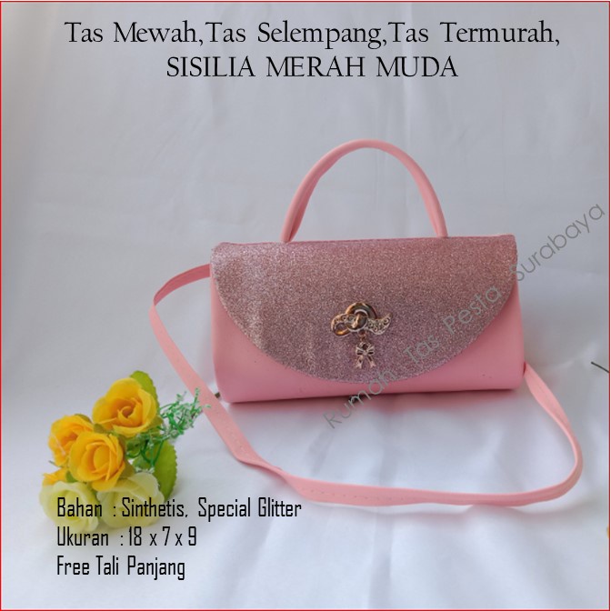 Tas Mewah,Tas Selempang,Tas Termurah,SISILIA MERAH MUDA