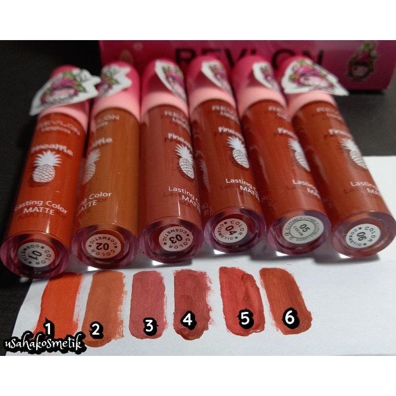 PROMO HOT LIP GLOSS LIP CREAM MATTE REVLON LONG LASTING HARUM PEACH  / PINEAPPLE NO.R001/ R-002