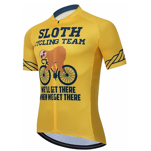 jersey sepeda import sloth roadbike roadbike cycling team warna kuning