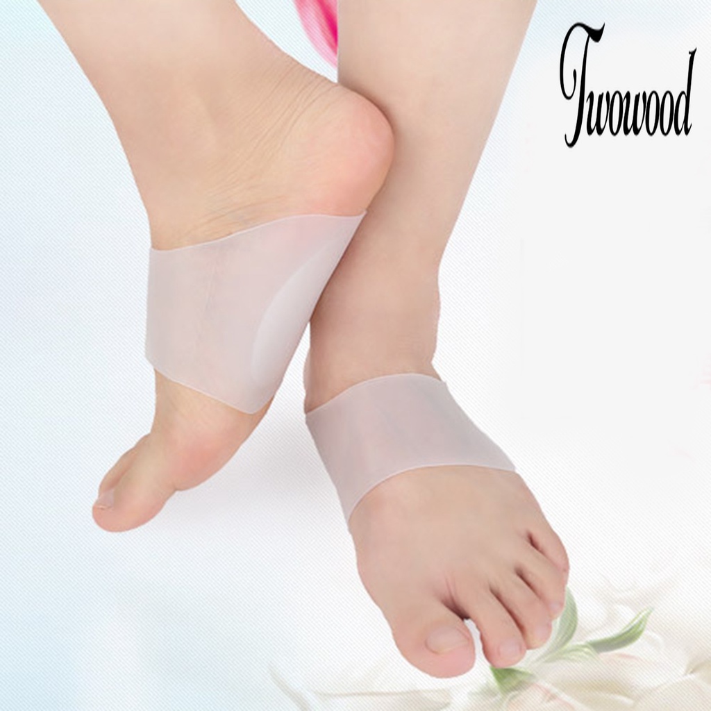 Twowood 1 Pasang Pad / Bantalan Penyangga Telapak Kaki Flat Foot Bahan Silikon Elastis Untuk Ortopedi