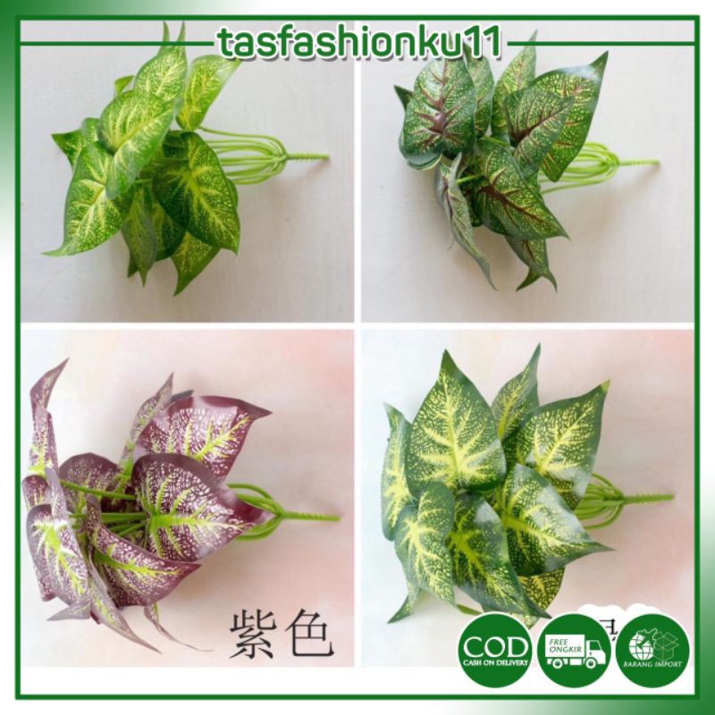 COD/TF11 DAUN KELADI BUNGA TANGKAI PLASTIK BUNGA ARTIFISIAL BUNGA TANGKAI BUNGA HIASAN P3142-8