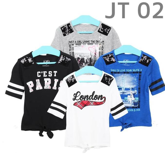BARANG MURAH JUSTICE GIRL FRONT KNOT TEE KEBURU HABIS..