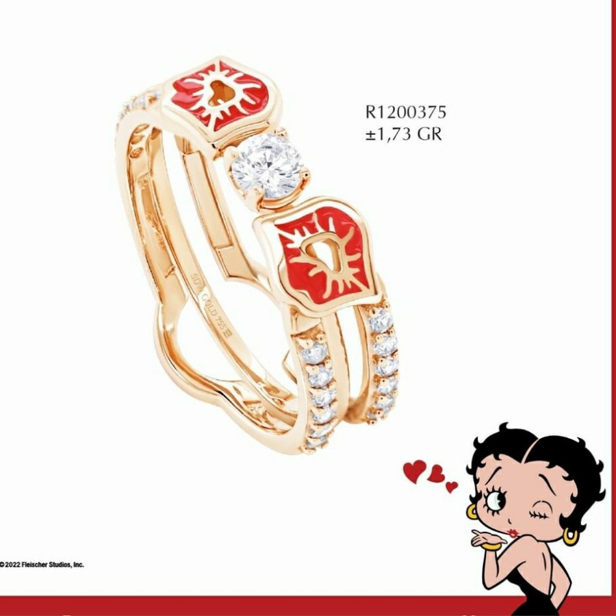 CINCIN EMAS SANDRA DEWI GOLD BETTY BOOP 1 CINCIN 5 GAYA XO LOVE SERIES