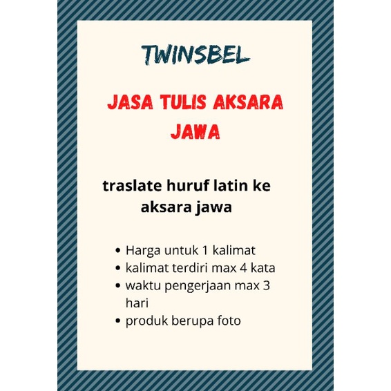 jasa tulis aksara Jawa / translate latin ke aksara Jawa