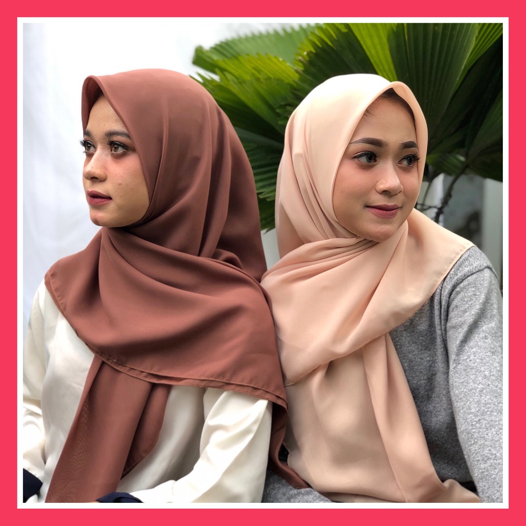 GYNDA BELLA SQUARE SEGIEMPAT HIJAB POLOS JILBAB KERUDUNG DOUBLE HYCON POTTON SQUARE POLYCOTTON VINEY