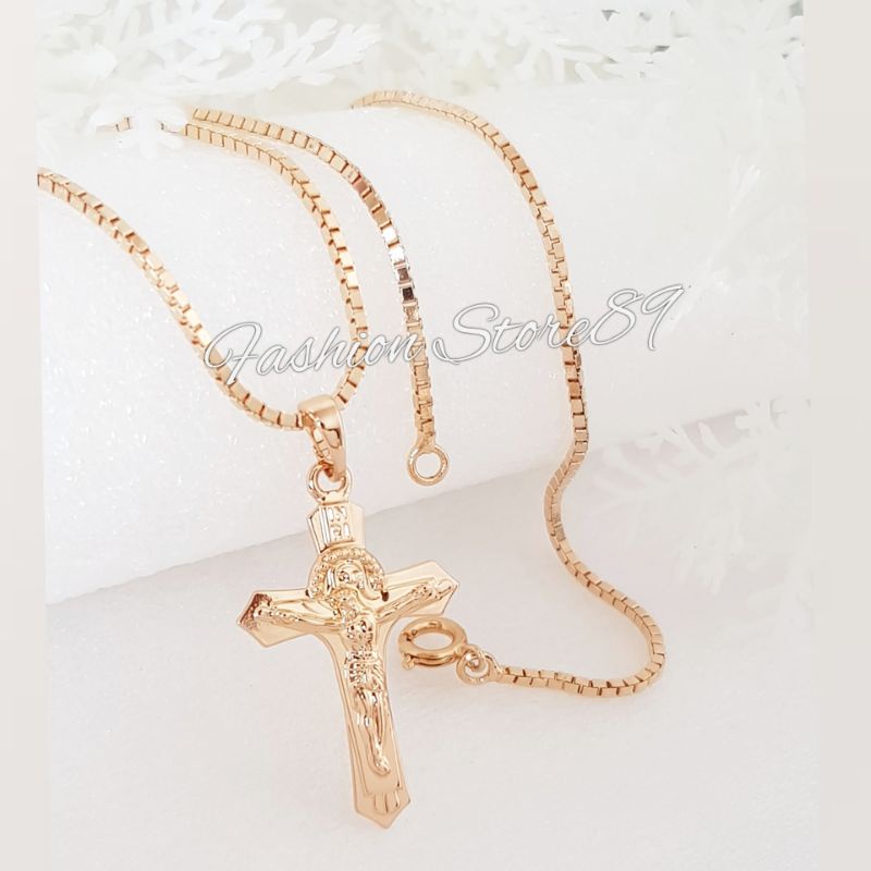 Xuping Kalung Salib Jesus Impor Perhiasan Xuping lapis Emas Kualitas Terjamin original Xuping Salib Bestquality