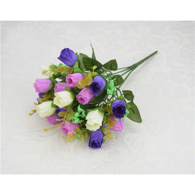 COD BUNGA MAWAR BUNGA TANGKAI PLASTIK BUNGA ARTIFISIAL BUNGA PAJANGAN IMITASI BUNGA HIASAN BT9013-UNGU