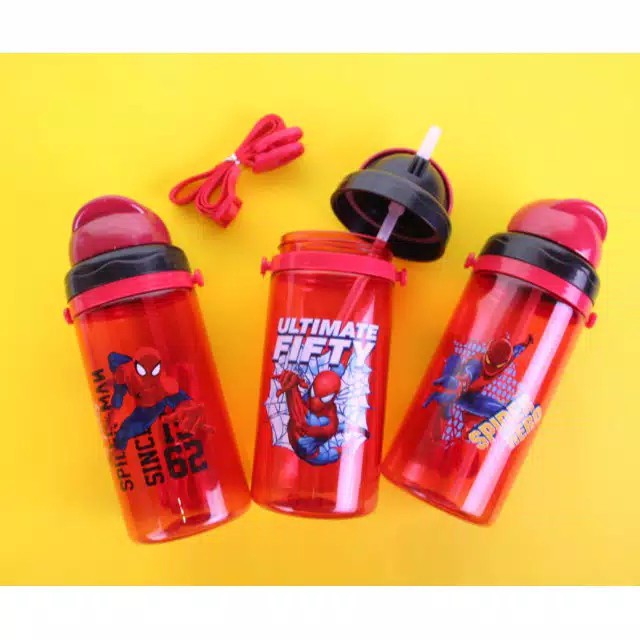 Botol Minum Anak Sedotan Karakter Unicorn/spiderman/little Pony 868/867