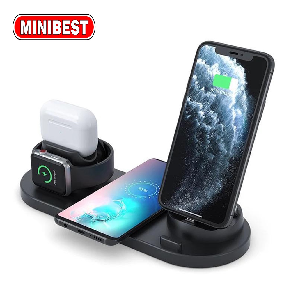 [MB] Wireless Charger 6 in 1 Fast Charging Universal Multifungsi