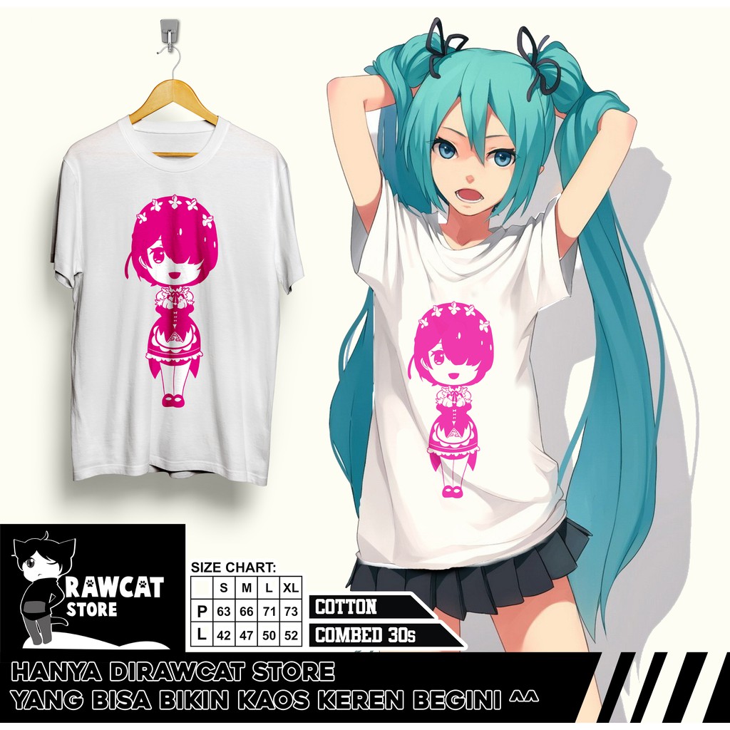 Kaos Ram Re Zero Pinky Desain