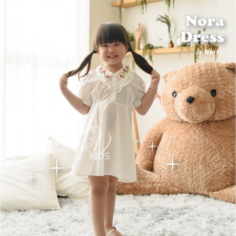 CLOEVKIDS - Nora Bloom Dress Casual Anak Pakaian Gaun Cantik Terusan Lengan Pendek Cewek Anggun