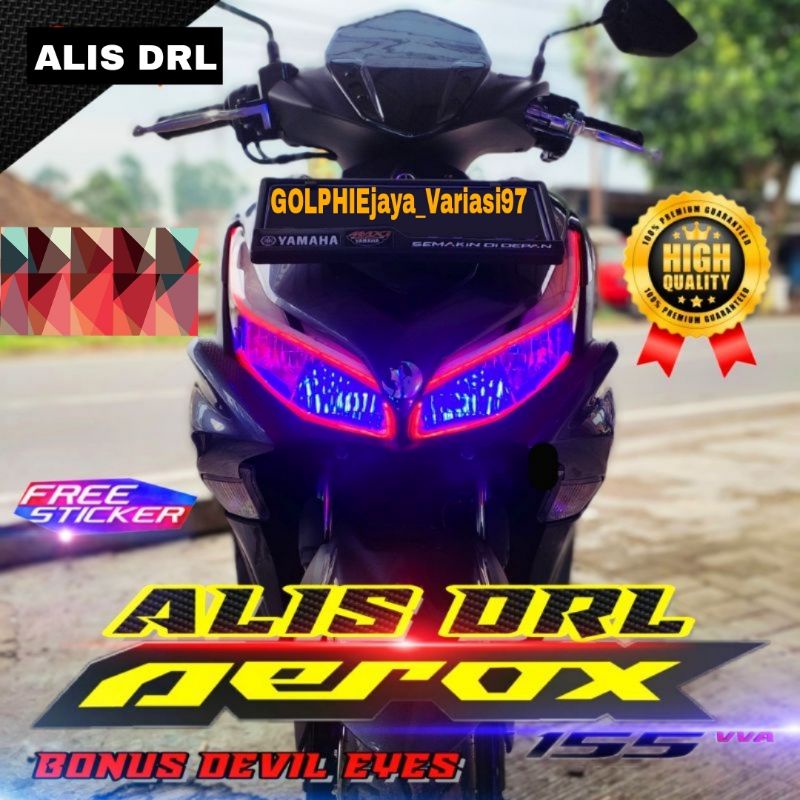 Paketan lampu alis aerox new bonus devil eyes 1 Set lampu alis atas bawah aerox terbaru