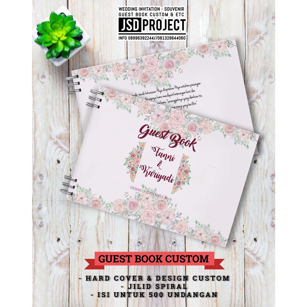 

BUKU TAMU PERNIKAHAN & EVENT/HARDCOVER/JILID SPIRAL/MURAH/CUSTOM