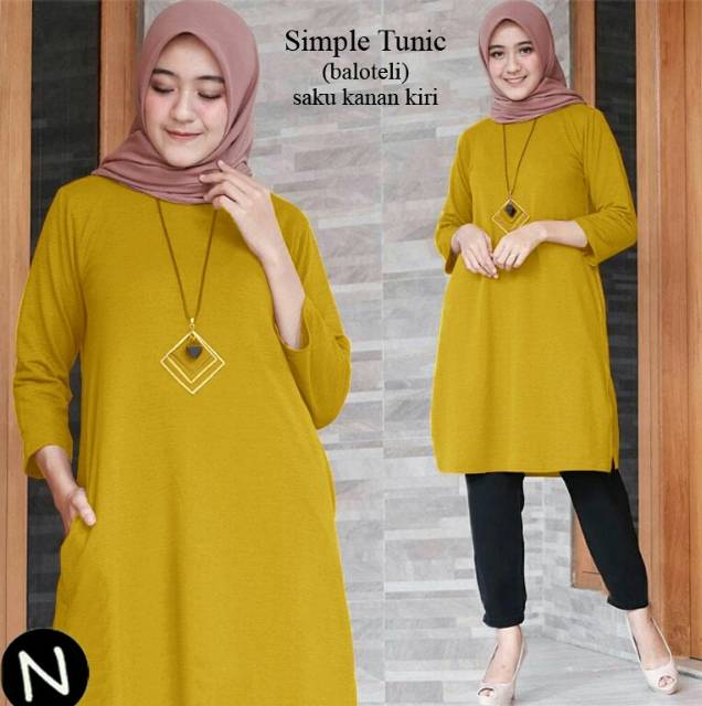 simple tunic L &amp; XL, tunik, tunik murah, tunik muslim, tunik polos, tunik lebaran, tunik simple,ootd