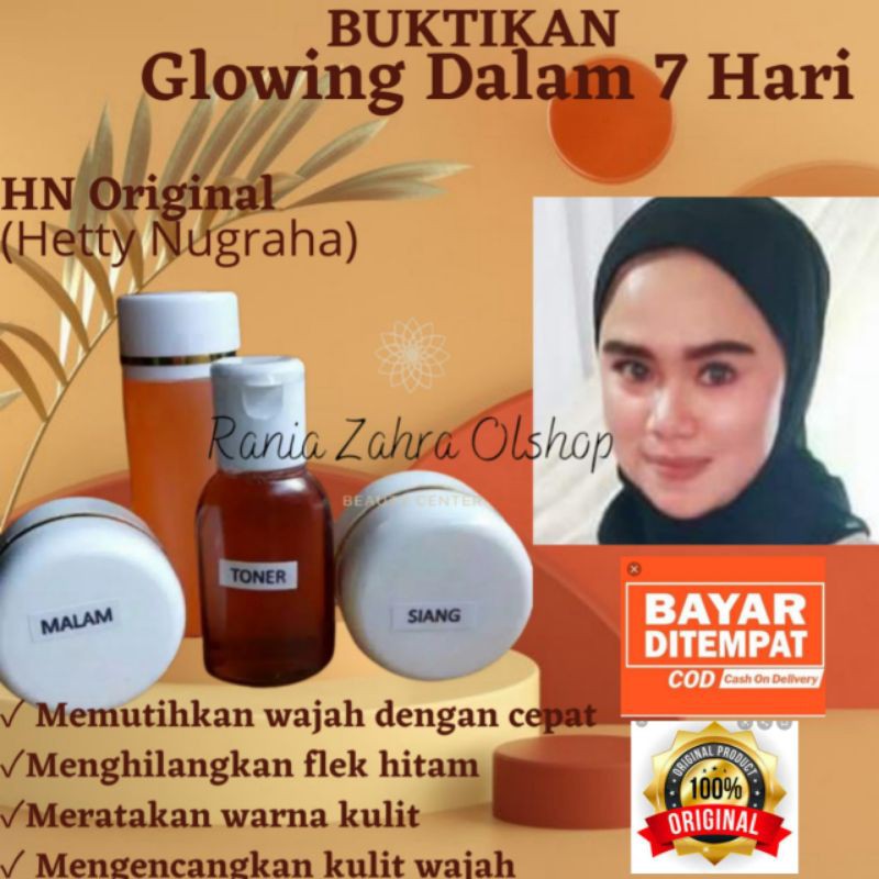 Paket Cream Krim Pemutih Siang Malam Glowing Pelembab Penghilang Flek Kulit Wajah HN Original 15 gr