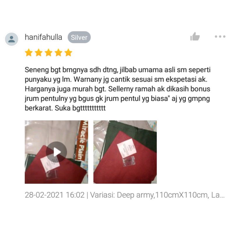 PART 1 JILBAB VOAL MIRACLE PLAIN UMAMA  JILBAB HIJAB KERUDUNG SEGIEMPAT POLOS LASER CUT  UMAMA