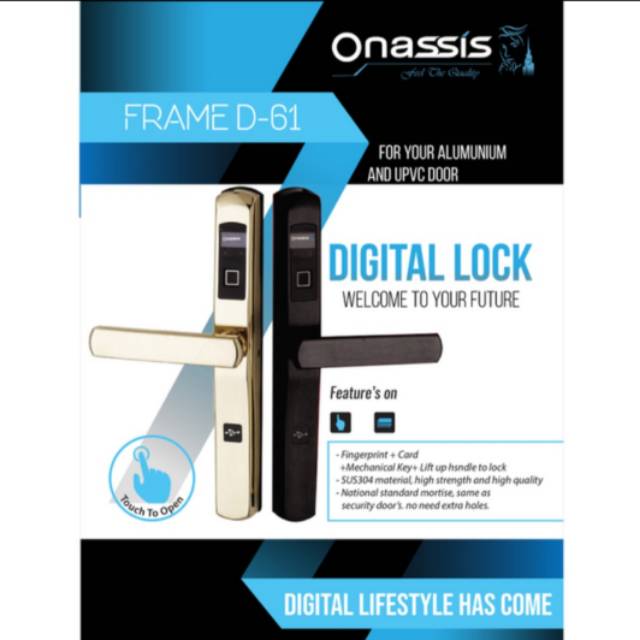 Kunci Pintu Digital Onassis Frame-D 61