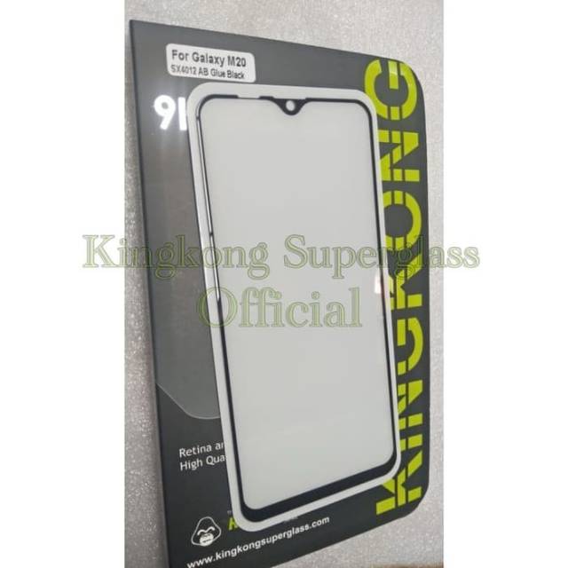 kingkong tempered glass FULL Samsung M20 antigores kaca