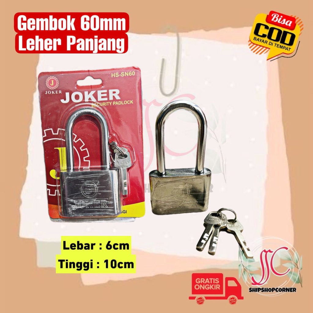 Gembok Pagar size Besar 60mm Leher panjang Leher pendek/security Padlock