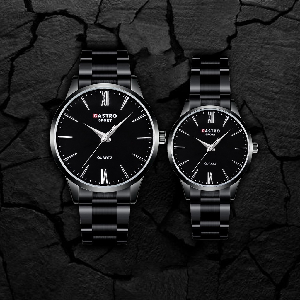 NEW ITEM - Jam Tangan Couple Rantai Analog + Gratis Kotak Jam