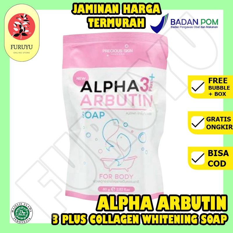 Alpha Arbutin 3 Plus Collagen Whitening Soap Sabun Pemutih Badan BPOM