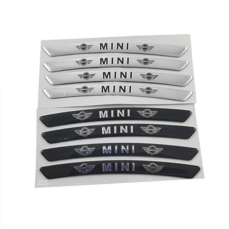 4 x Aluminum MINI Letter Logo Car Auto Wheel Tire Decorative Emblem Badge Sticker Decal MINI Wing