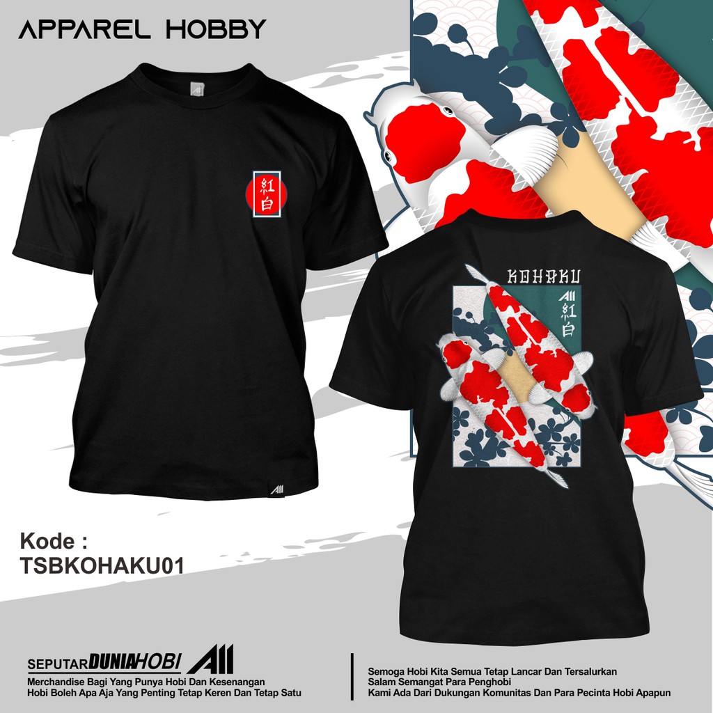 Kaos / Tshirt Ikan Koi Fish Kohaku 1