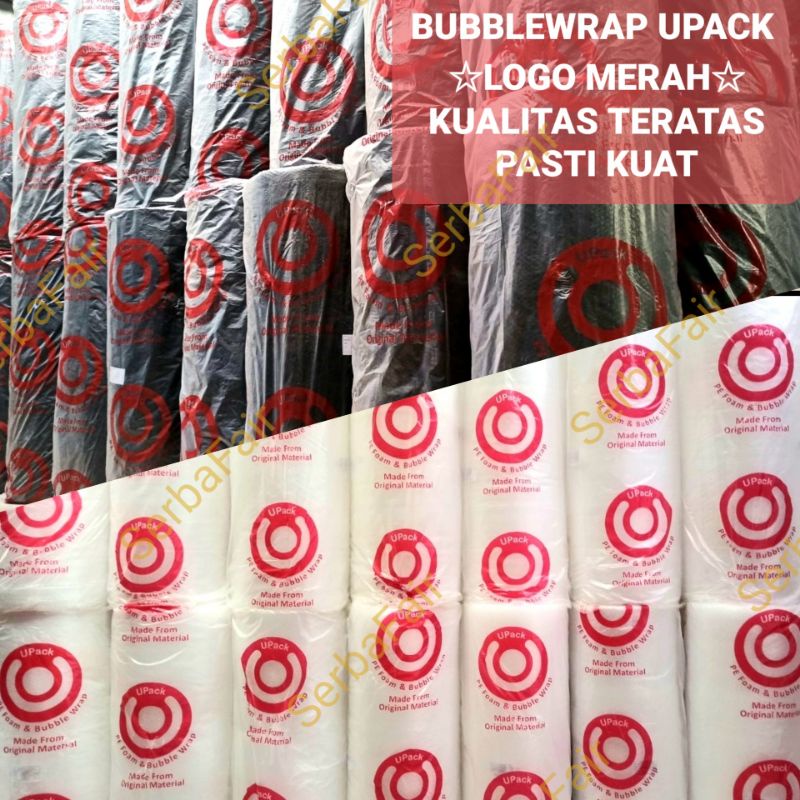 

Bubble Wrap UPACK LOGO MERAH 1.25x50M FULL / Bubblewrap Kuat Tebal
