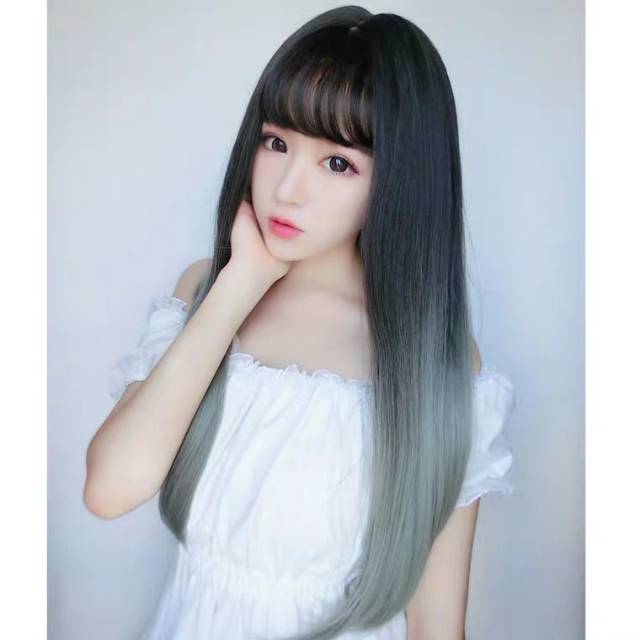 WIG RAMBUT  LOLITA C8233 GRADASI BLACK-AOKYGRAY