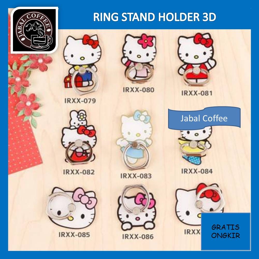 Ring Stand Phone Holder Karakter 3D iRing Holder Cincin Penyangga Handphone Tiga Dimensi